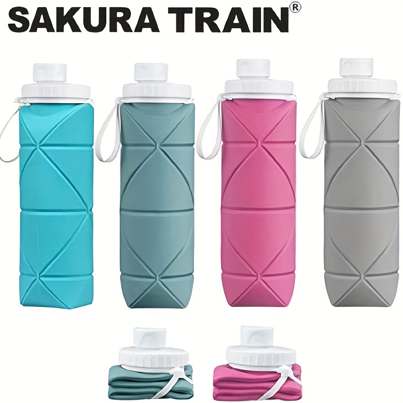 3pcs Collapsible Water Bottles, 20oz Foldable Portable Silicone Water Bottle  Leak Proof Travel Water Bottle For Sports