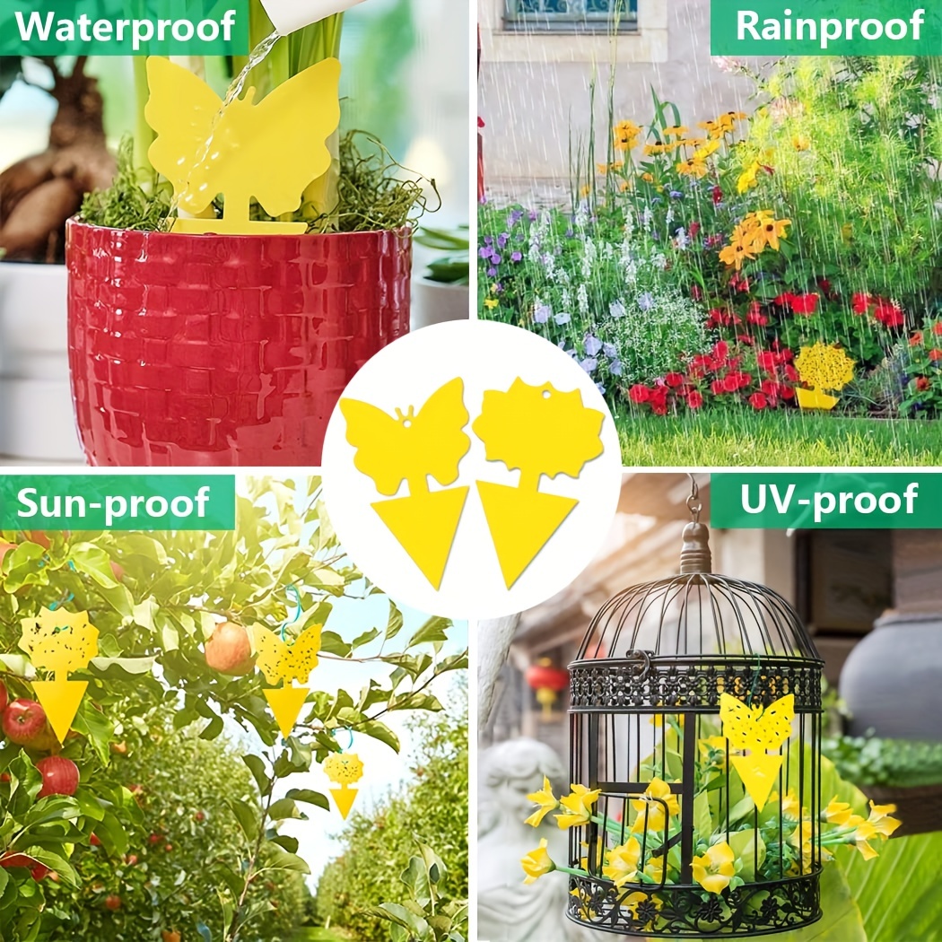 48Pcs Yellow Sticky Insect Traps Dual-Sided Sticky Fruit-Fly Trap
