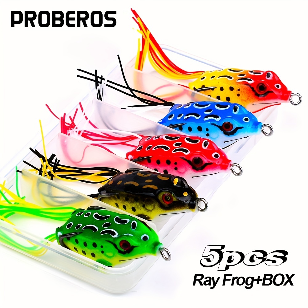 5pcs Premium Soft Plastic Frog Baits With 3D Eyes And Sharp Hooks - Perfect  For Bass Fishing