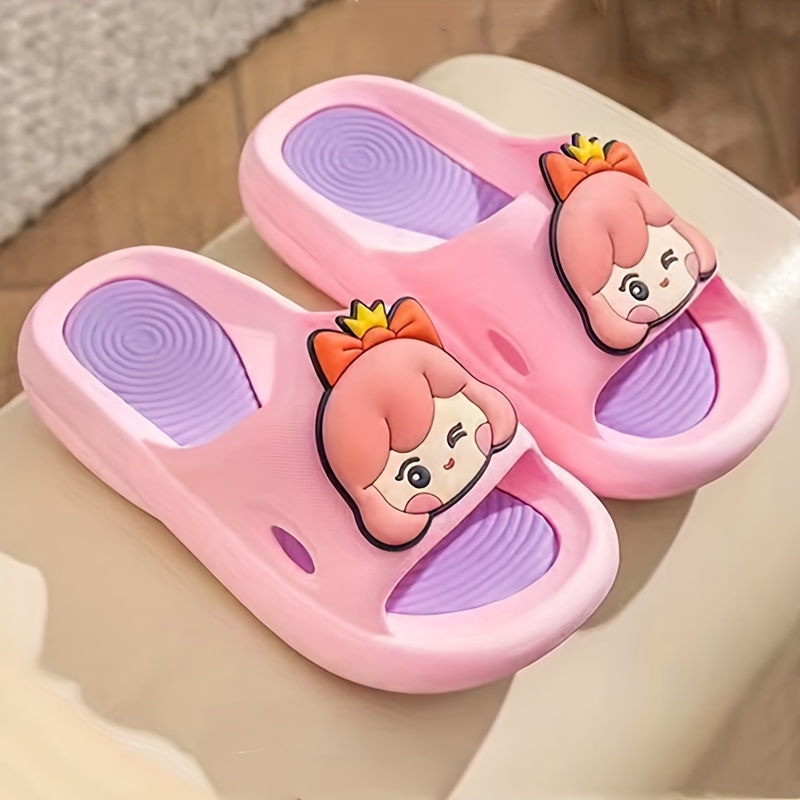 Pink open toe discount slippers