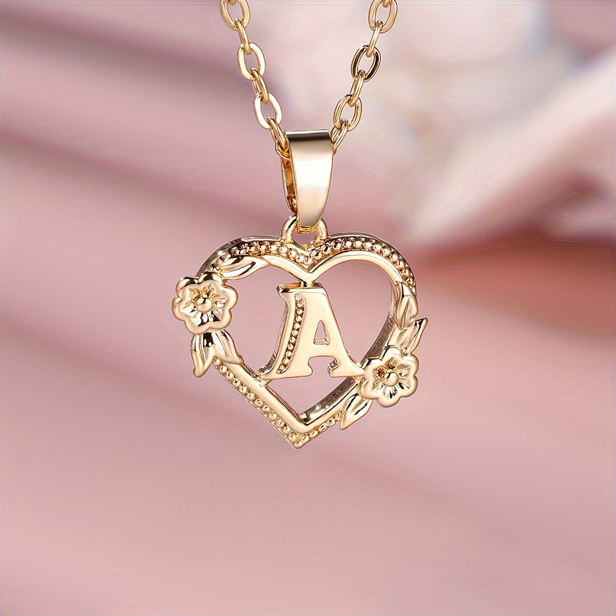 Buy Gold Love Heart 26 English Letter Initial Charms for Bracelets