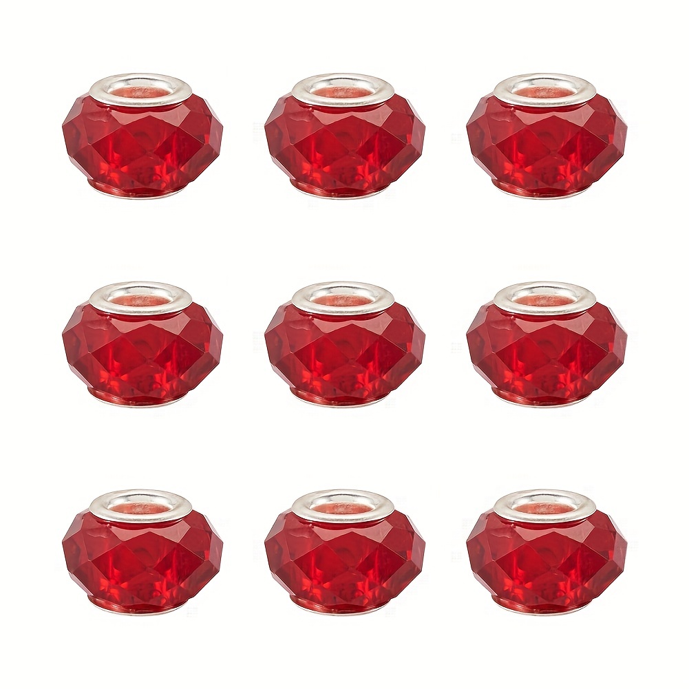 Bright Red Imitation Crystal Beads Faceted Round Loose - Temu