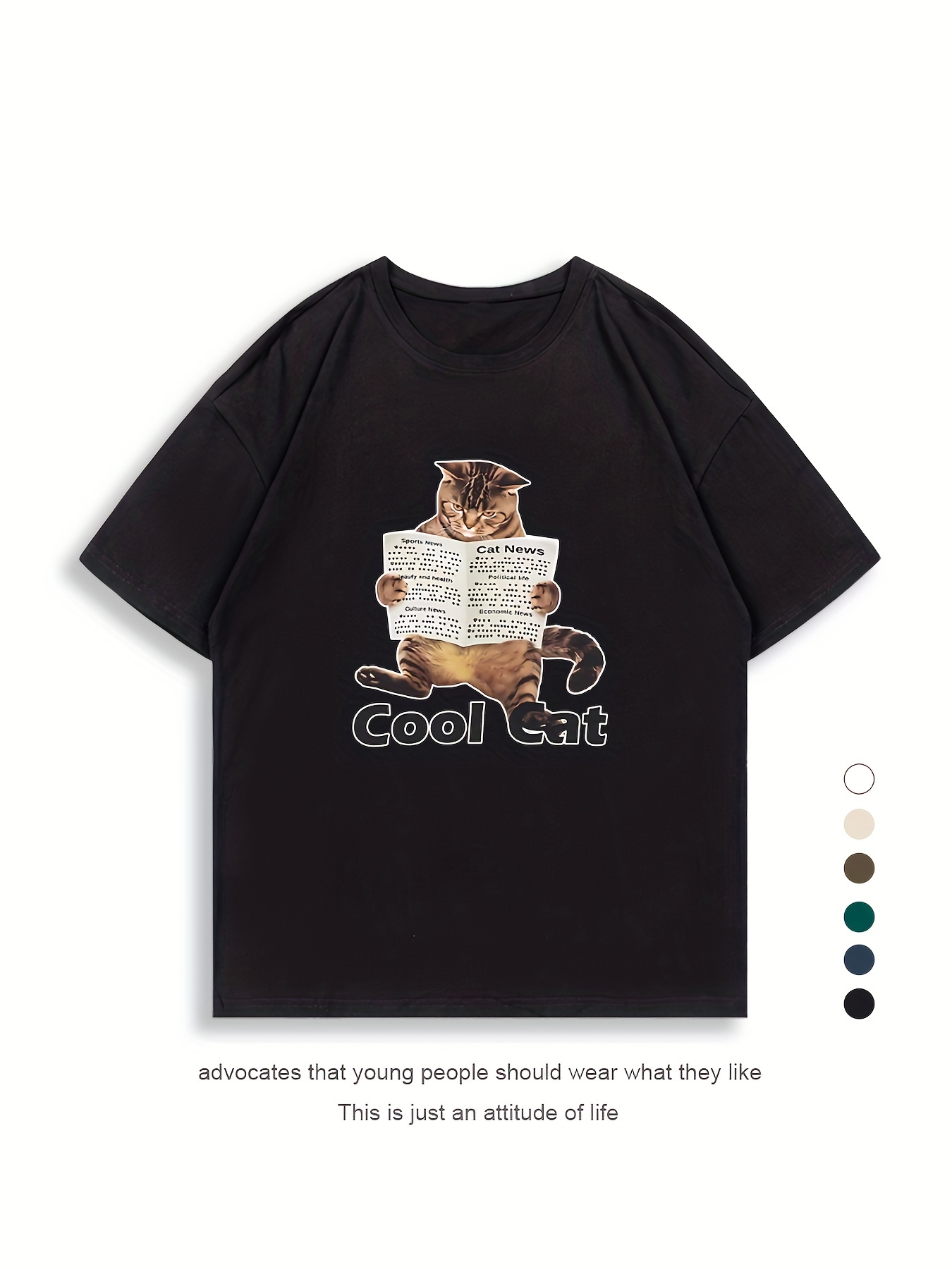  Black Cat Shirt for Women & Men, Cool Cat Gifts for Cat Lovers