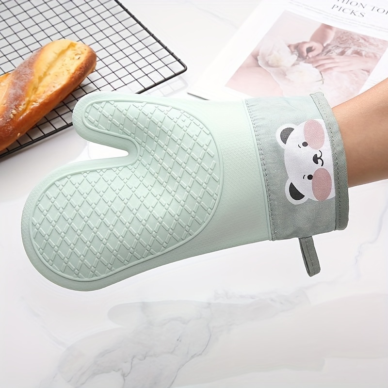 Two-finger Silicone Oven Mitt, Thickened Anti-scalding Heat Insulation Baking  Kitchen Oven Gloves, High Temperature Resistance Cooking Gloves - Temu