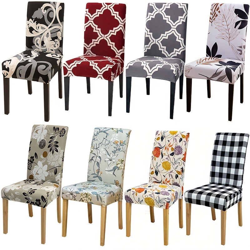 

1pc Elastic Printed Dining Chair Slipcover For Home Kitchen Dining Room Restaurant Chair Cover Home Decor