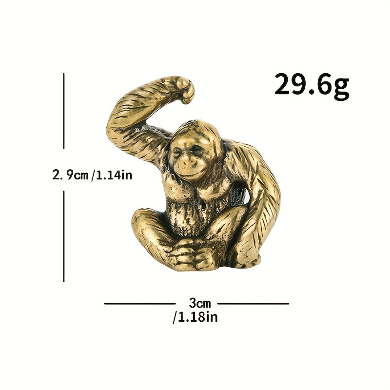 Antique Gorilla Brass Statue - Handcrafted Copper Ornament For Home Decor,  Desktop Decor, And Scene Decor - Temu