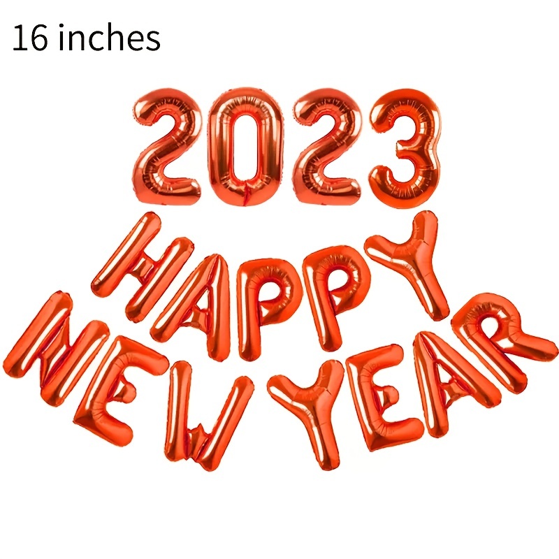 Happy New Year 2024 Balloons Banner 16 Inch Gold Thickened Foil