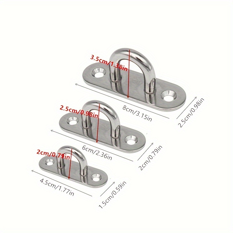 Stainless Steel 304 Long Pad Eye Door Hatch Buckle Yoga Hammock Hanging Hook  Boat Cable Hook - Sports & Outdoors - Temu