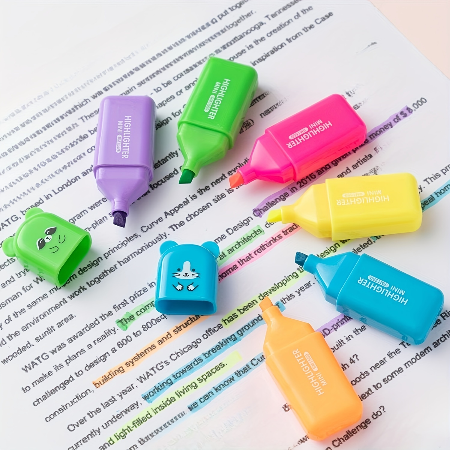 Tiny Markers With Fluorescent Colors Cute Kawaii Design - Temu
