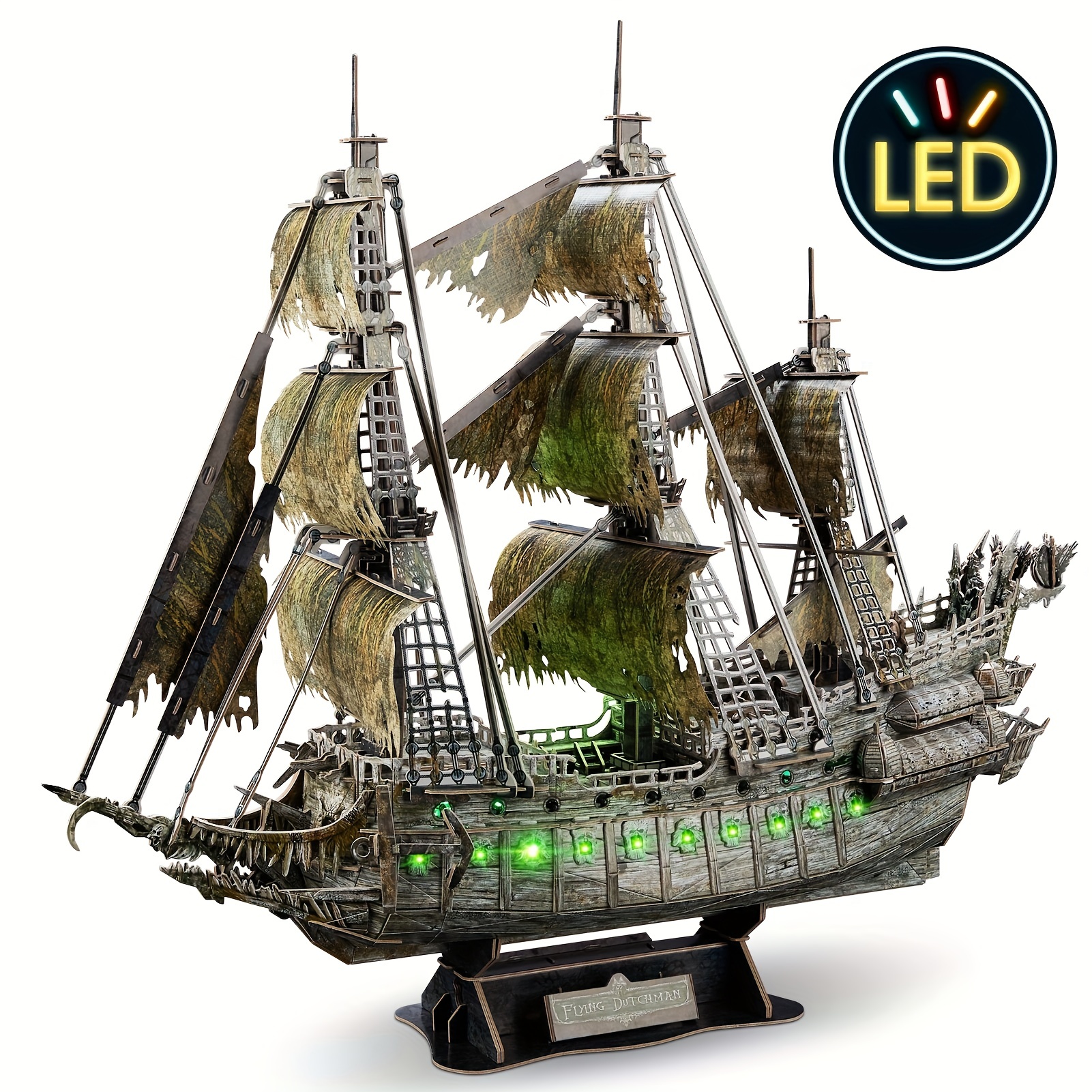 Pirate Ship Clock 3d Wooden Puzzles Adults Wooden Models - Temu