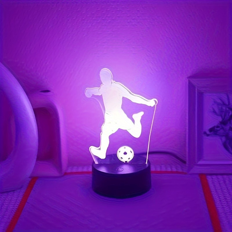 Luz Nocturna 3d 7 Colores Regalo Niños Fútbol Luz Nocturna - Temu