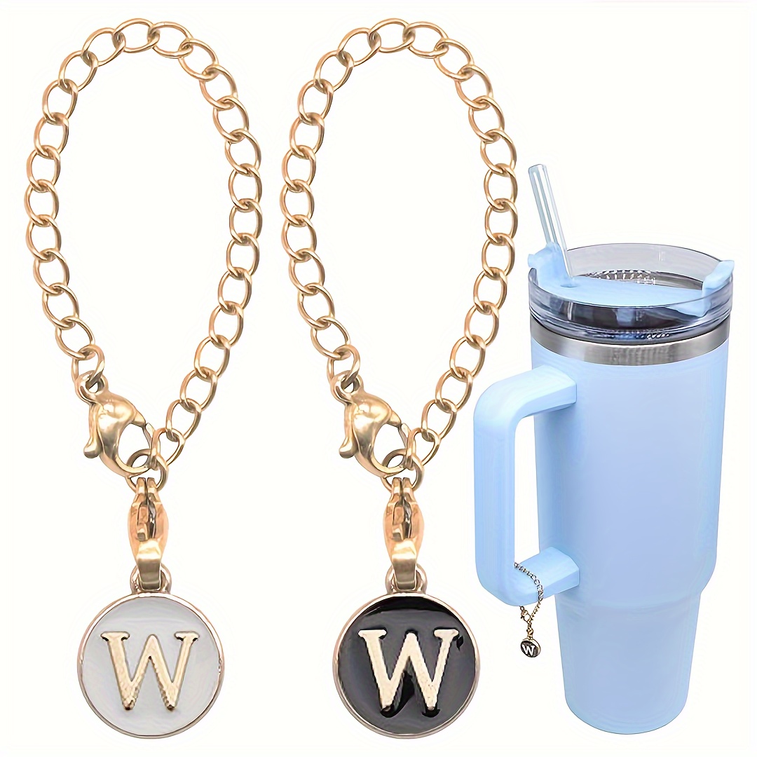 Letter Charm Accessories For Cup, 2PCS ID Initial Letter Charm Personalized  For Tumbler Cup Identification Handle Letter Charms, E