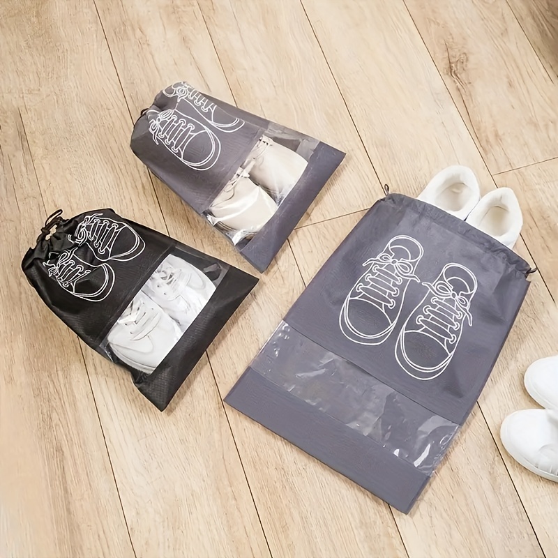 2PCS Shoe Bags for Travel, Non-Woven Drawstring Shoe Storage Bag