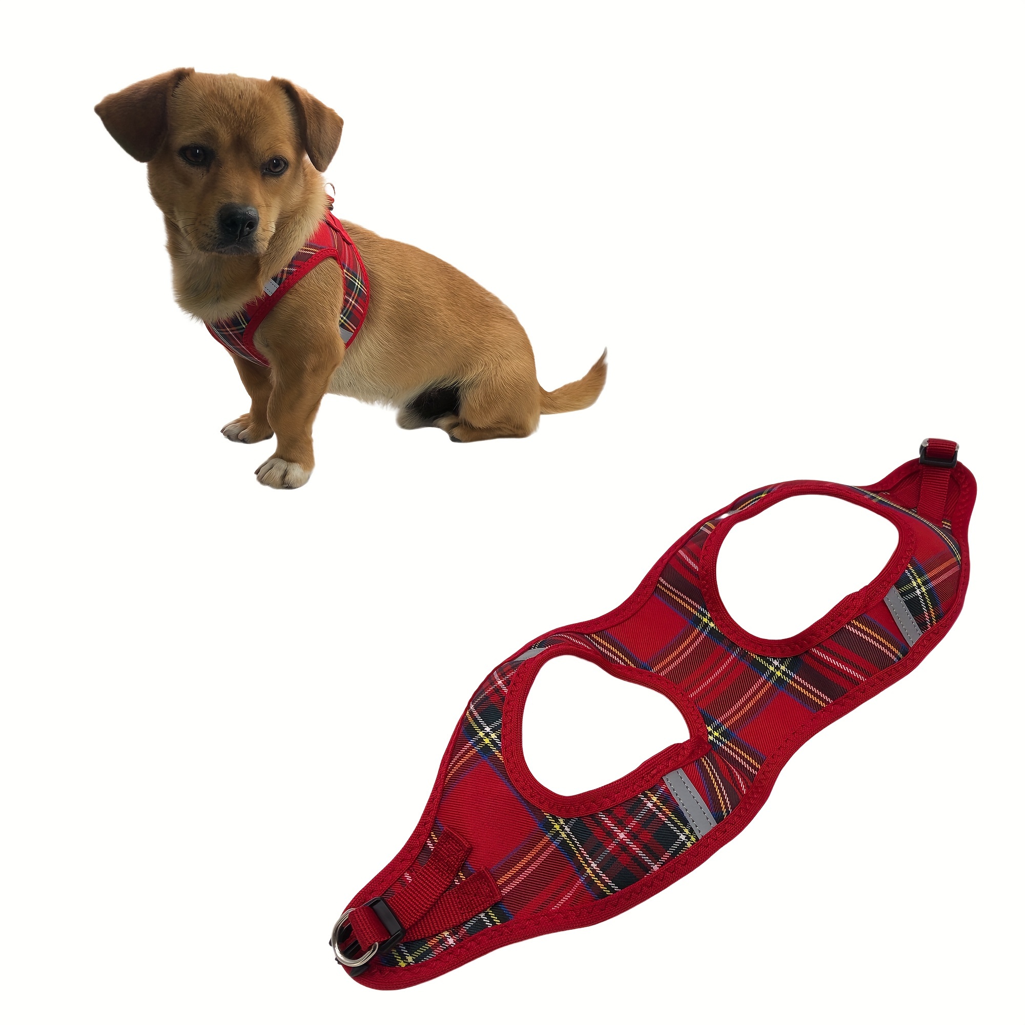 

1pc Thickened Breathable Dog Harness, No Pull Dog Chest & Back Strap For Outdoor Walking Jogging
