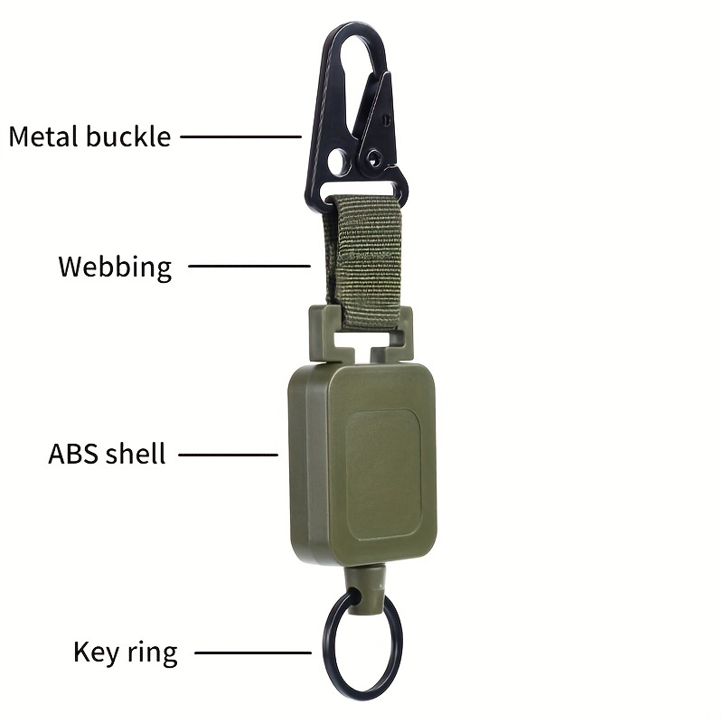 1pc Steel Wire Retractable Badge Reel Multi Purpose Tactical