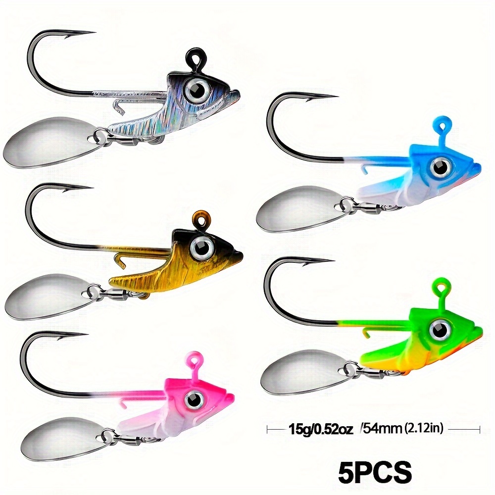 5Pcs Barbed Hooks Jig Head Fishing Hook Triangle Head Hooks for Fishing  Tackle