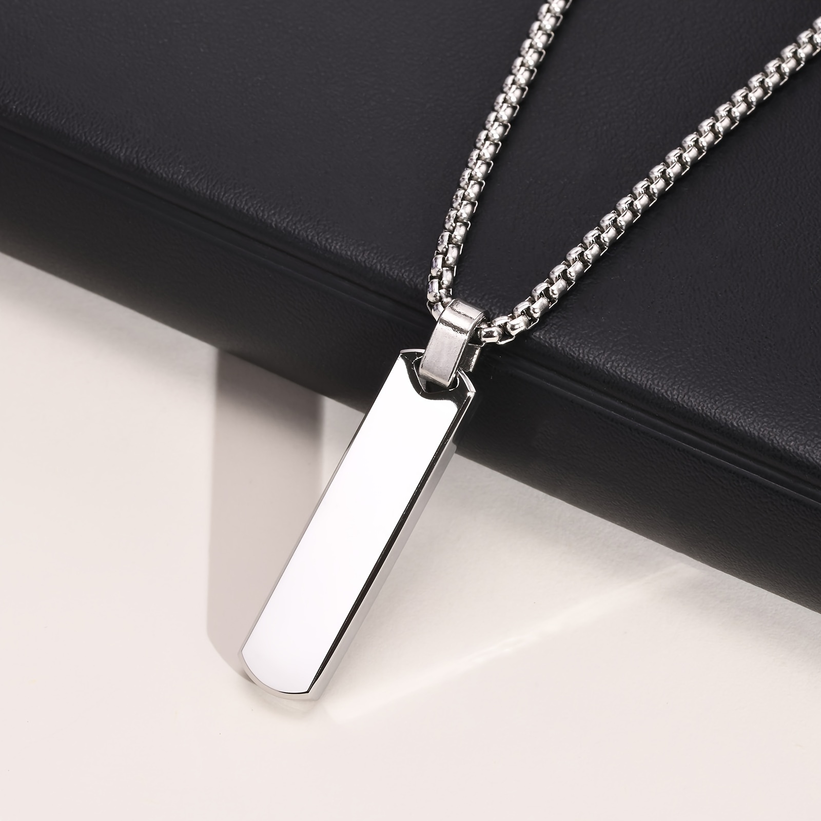 hot   letter necklace pendant stainless steel   letter necklace pendant high polished three dimensional rectangular fashion pendant titanium steel mens pendant details 5