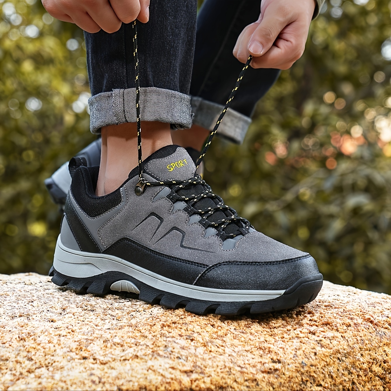 Botas De Caminhada Masculinas De Cano Baixo, Sapatos Confortáveis