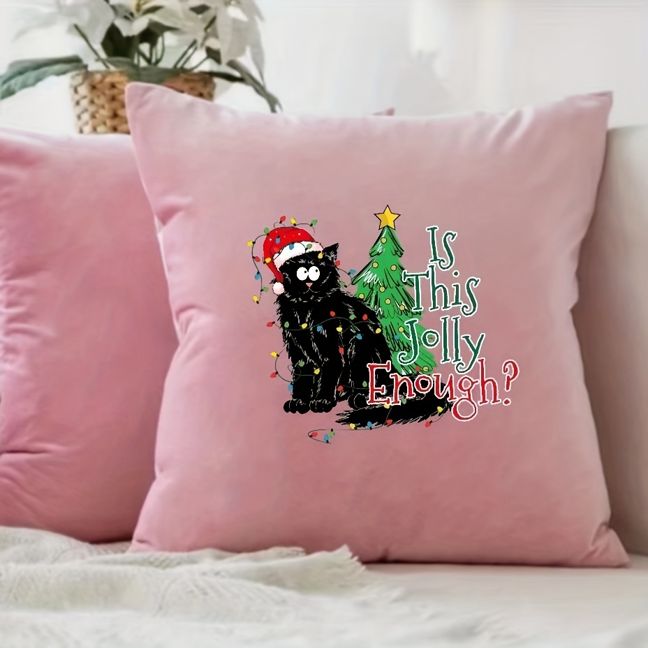 Black cat hotsell christmas pillow