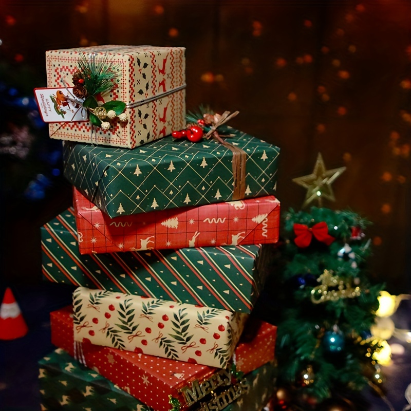 3pcs ARTS MENAGERS Cadeau d'emballage de papier cadeau de Noël Arbre p –