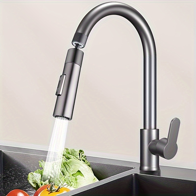 Grifo de agua montado en la pared, grifo G1/2 pulgadas, grifo de fregadero  de cocina, grifo de agua giratorio de 360 grados con un solo mango, grifo