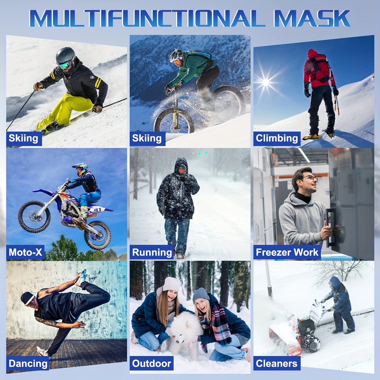 Motorcycle Balaclava Moto Full Face Mask Breatheable Windproof Warmer Men &  Women Fleece Motorcycle Mask Skiing Head Masks