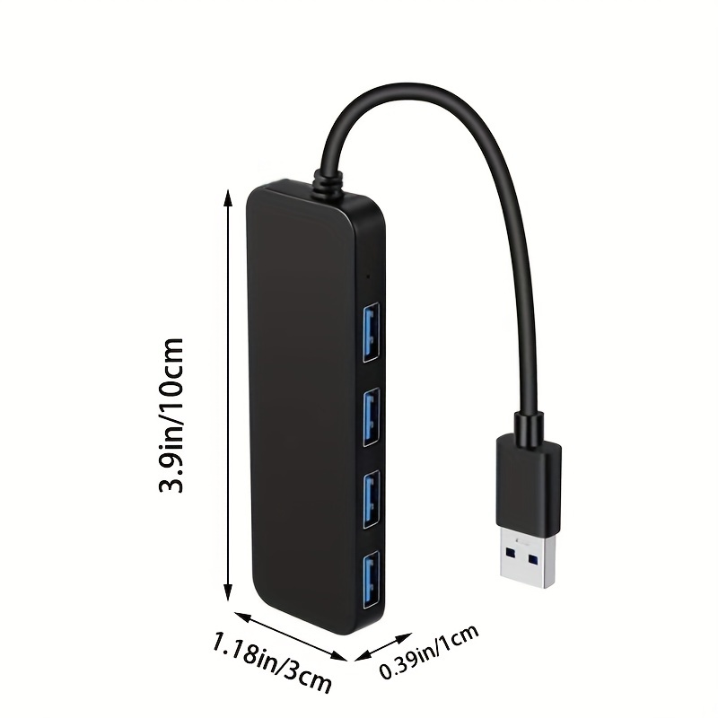  Hub USB 3.0, extensor USB YaimhSound Splitter, adaptador de  extensión USB de 4 puertos con cable de extensión USB desmontable para  laptop, PC, TV, proyector, impresora, teclado, mouse, Xbox, unidad flash