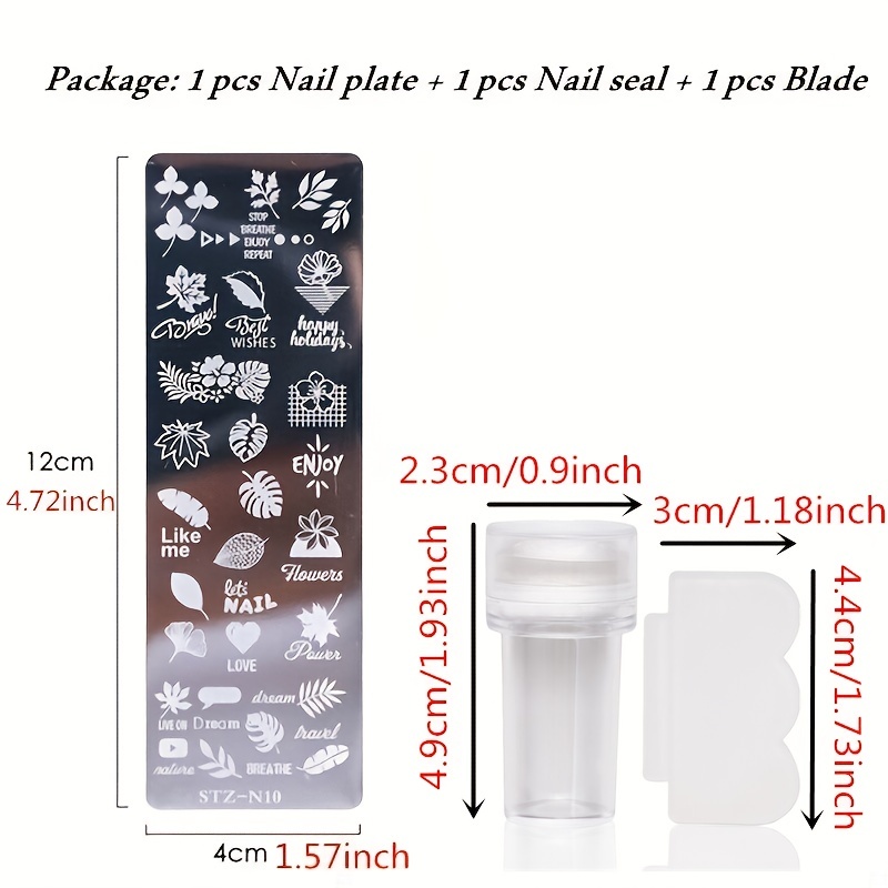 Nail Stamping Board Set Silicone Nail Brush Polishing - Temu