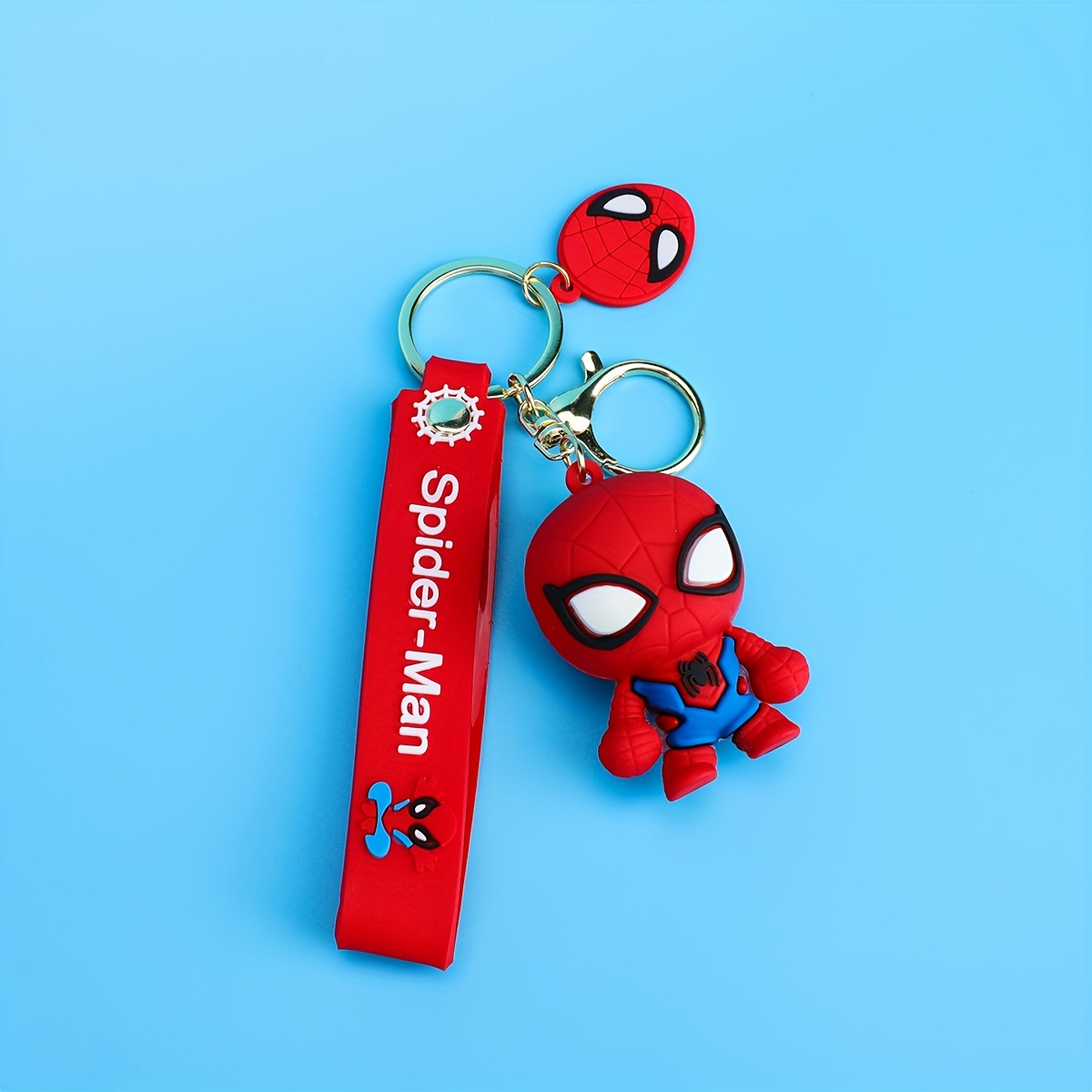 1pc Marvel Avengers Spider-Man Bracelet Wristlet Keychain Cute Cartoon  Superhero Silicone Bag Charm Phone Lanyard Boys Girls Fans Gift