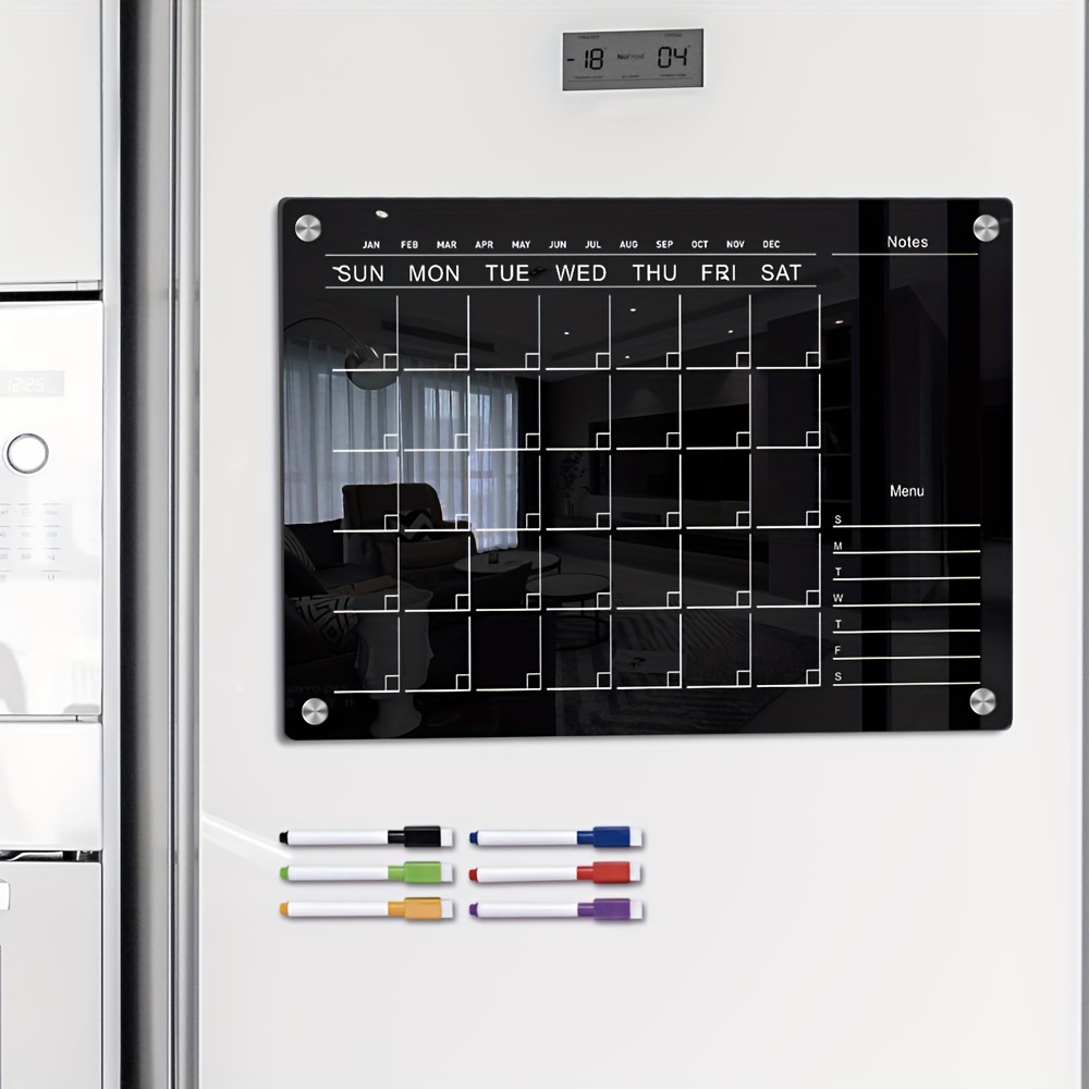 Nuova lavagna magnetica in acrilico trasparente calendario riutilizzabile  lavagna frigo facile da cancellare con 6 penne