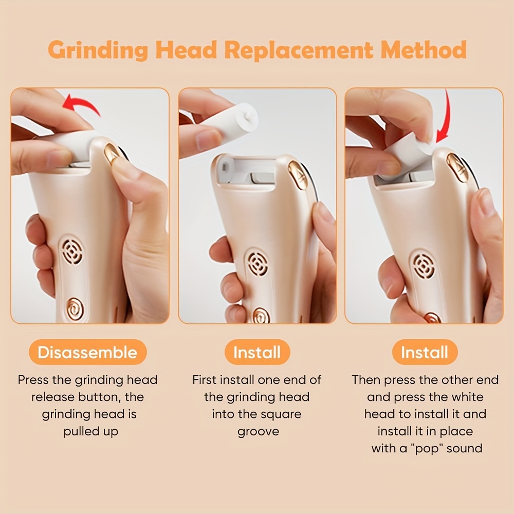 1pc Electric Foot Grinder With Lcd Display, Rechargeable And