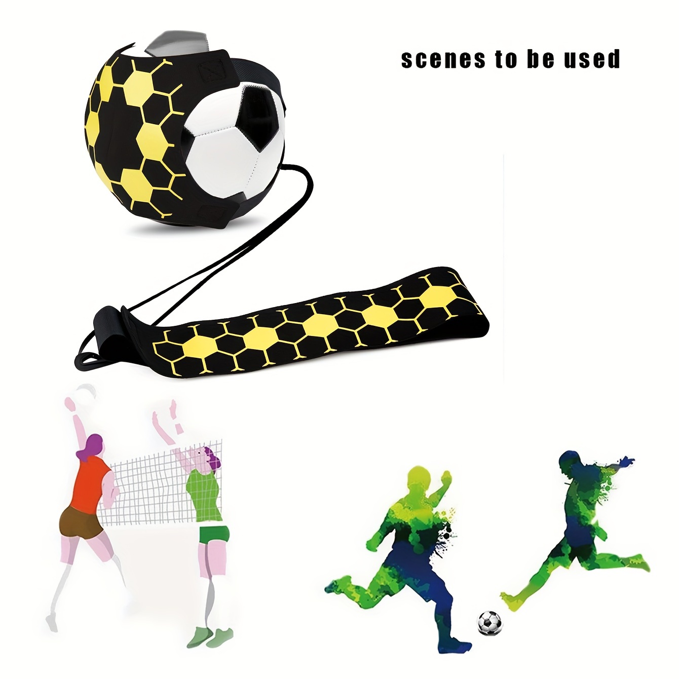 Soccer Kick Trainer Ball Elastic Juggling Net Belt