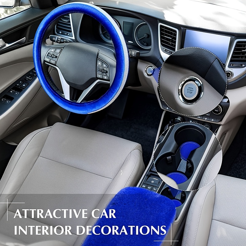 BUZOHOMING Car Interior Trim, Blue Car Accessories, 12 Pieces Handmade Car  Inter