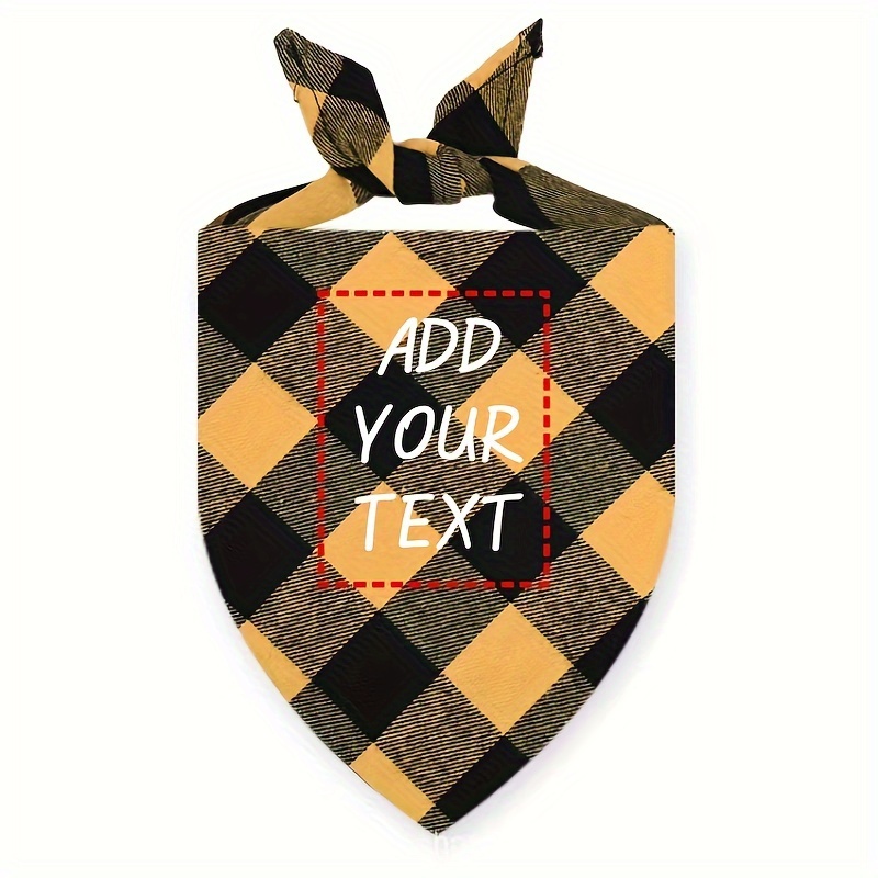 TEMU Personalized Dog Plaid Kerchief Scarf, Triangle Bibs Pet Scarf For Dog And Cat, Decorative Towel