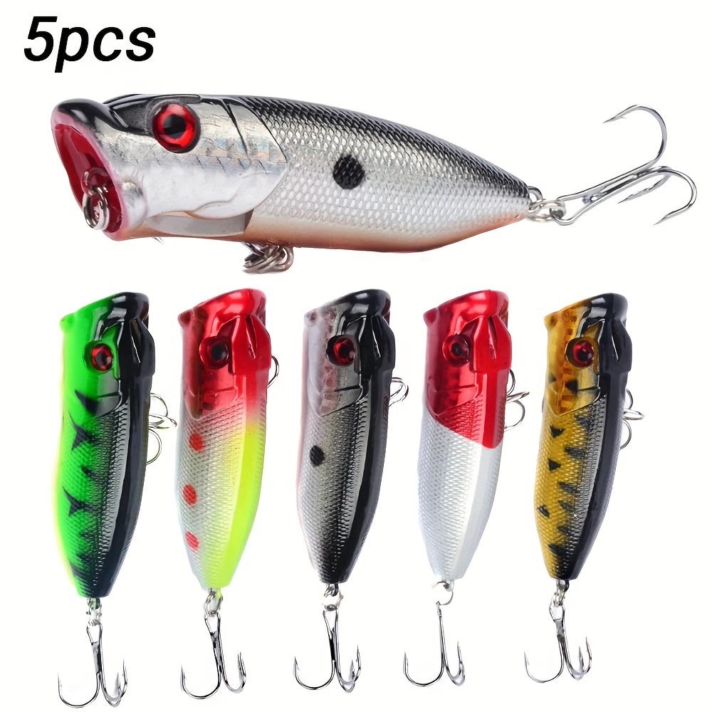 5pcs Premium Topwater Popper Fishing Lures - 6.5cm/2.56inch, 12g, Hard  Bait, Artificial Wobblers, 6# Hooks Included - Perfect for Catching Big Fish