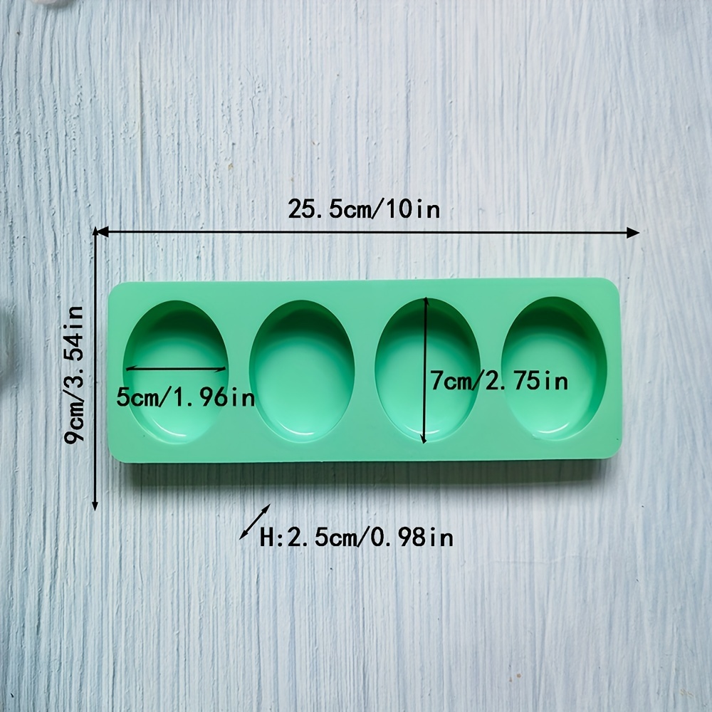 SILIKELOVE 4 Cavity Oval Soap Mold Silicone Molds for Soap Making 3D  Handmade Soap Forms Soap