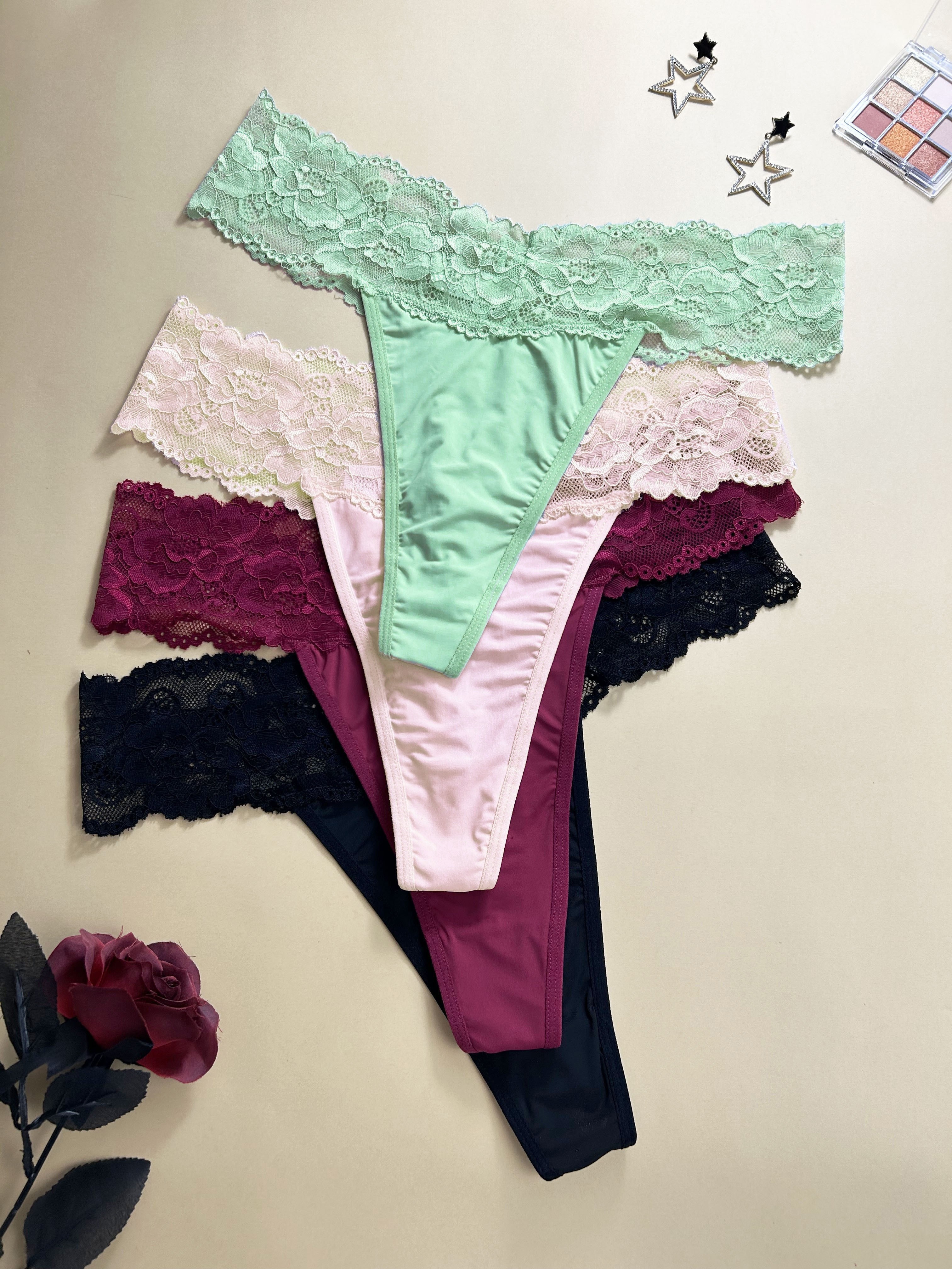 Plus Size Sexy Panties Set Women's Plus Contrast Lace High - Temu