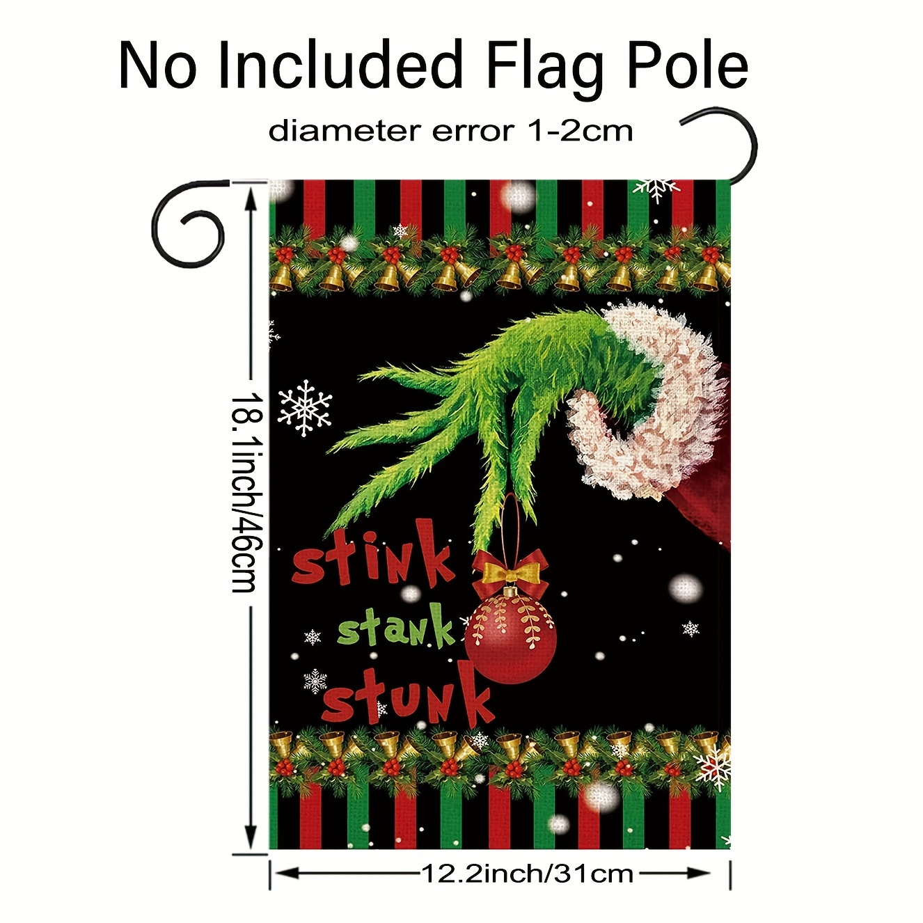 1pc 12x18 Inch Christmas Garden Flag Double Sided Small Vertical Winter Farmhouse Small Garden Yard Flags For Holiday Merry Christmas Decorations No Metal Brace details 0