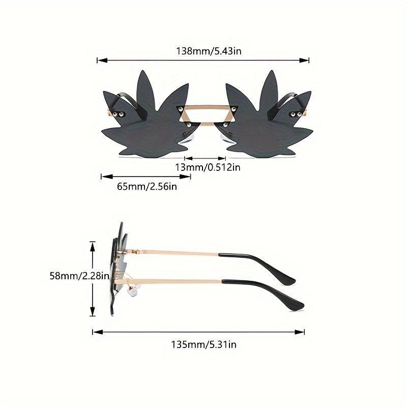 Unisex Leaf Shaped Fashion Sunglasses, Tac Lens Polarized Funky Glasses For  Party Cosplay - Temu