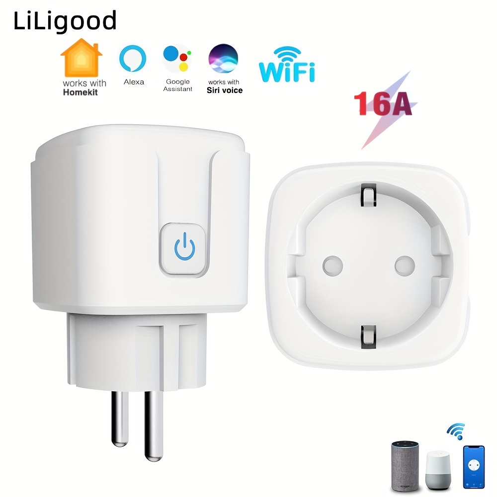 Eu 16a Smart Plug For Homekit Electrical Outlets With Wifi Siri Voice Remote  Control Wall Light Switch Smart Home Part Wifi Plug Smart Switch Wifi Switch  Smart Socket - Temu United Arab