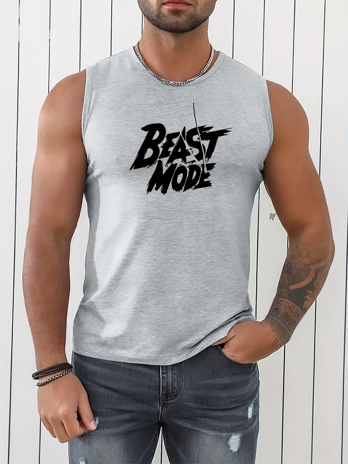 Camiseta Sin Mangas Hombre Estampado Scratch Beast Verano - Temu Chile