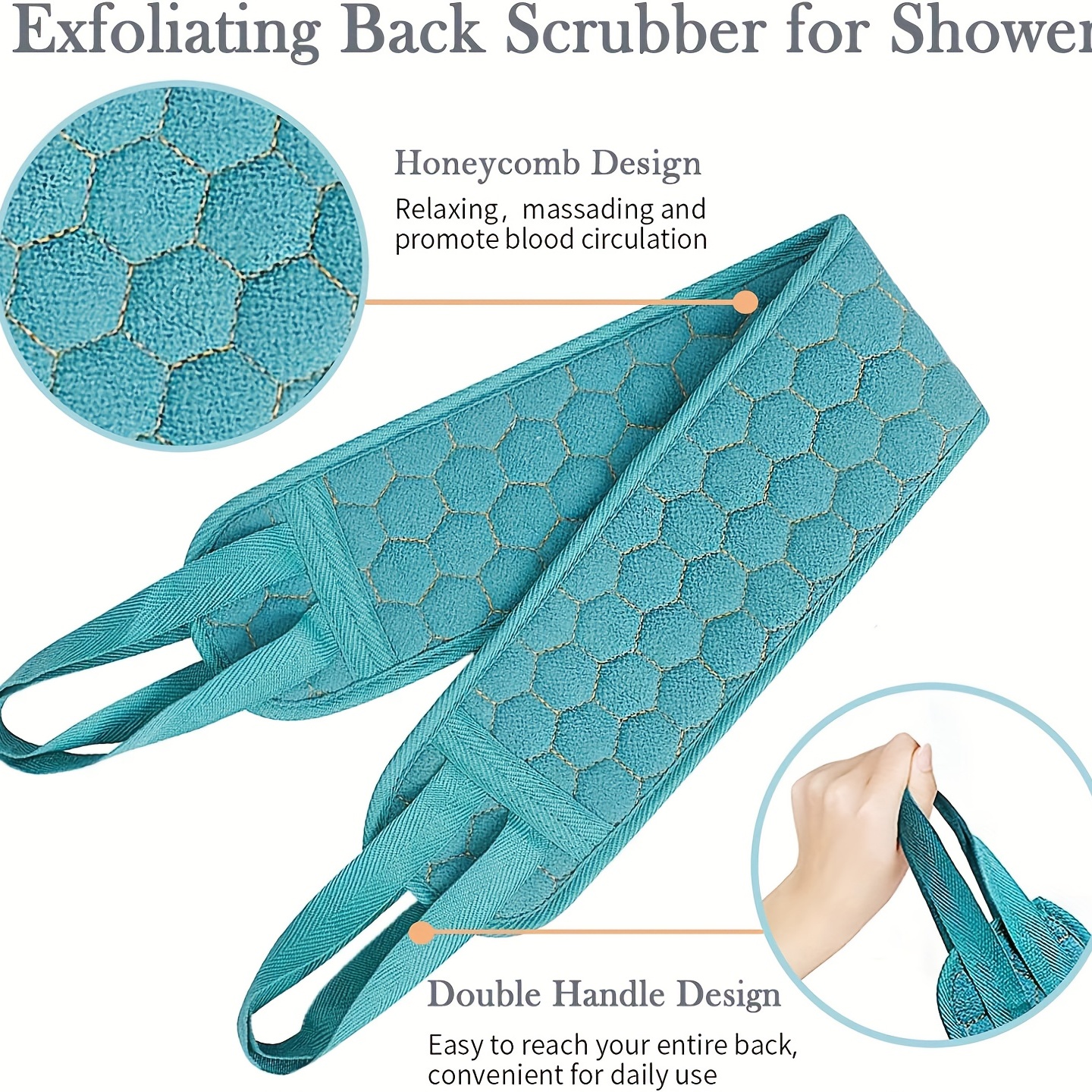 3 Pezzi Set Scrubber Esfoliante Per Il Corpo, Guanto Da Bagno Scrubber Per  La Schiena E