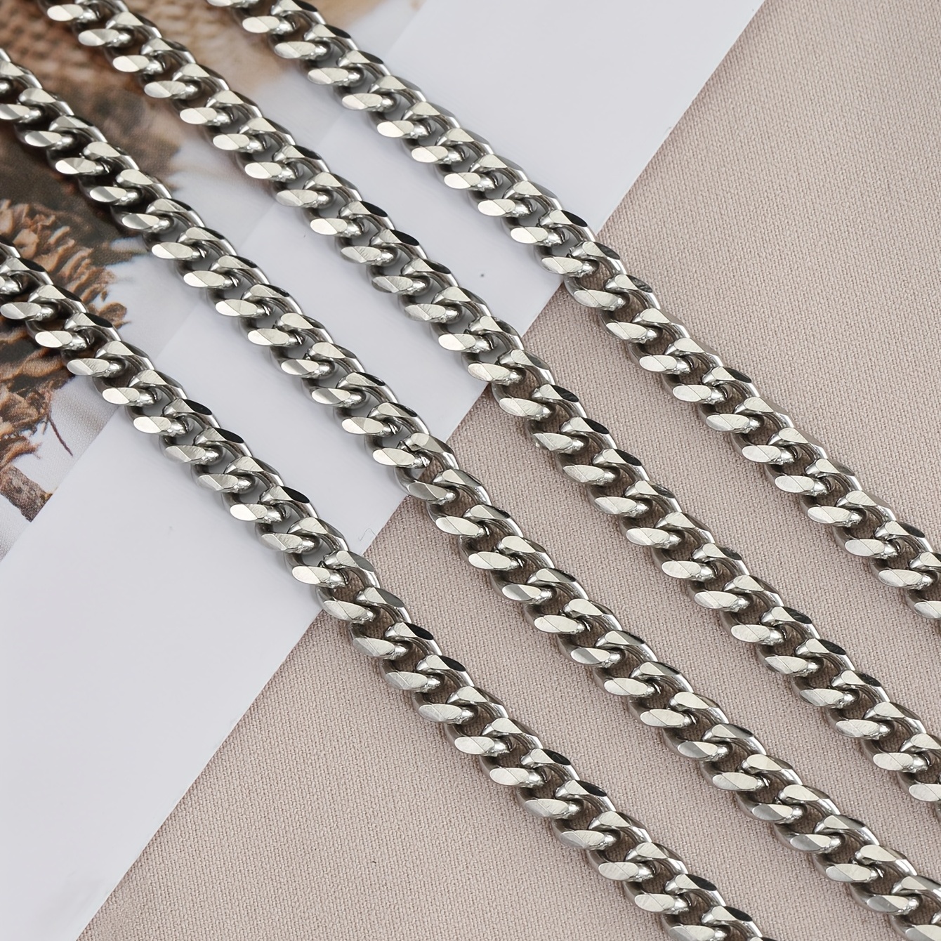 Punk Style Bracelet & Necklace Set For Men - Cuban Stainless Steel