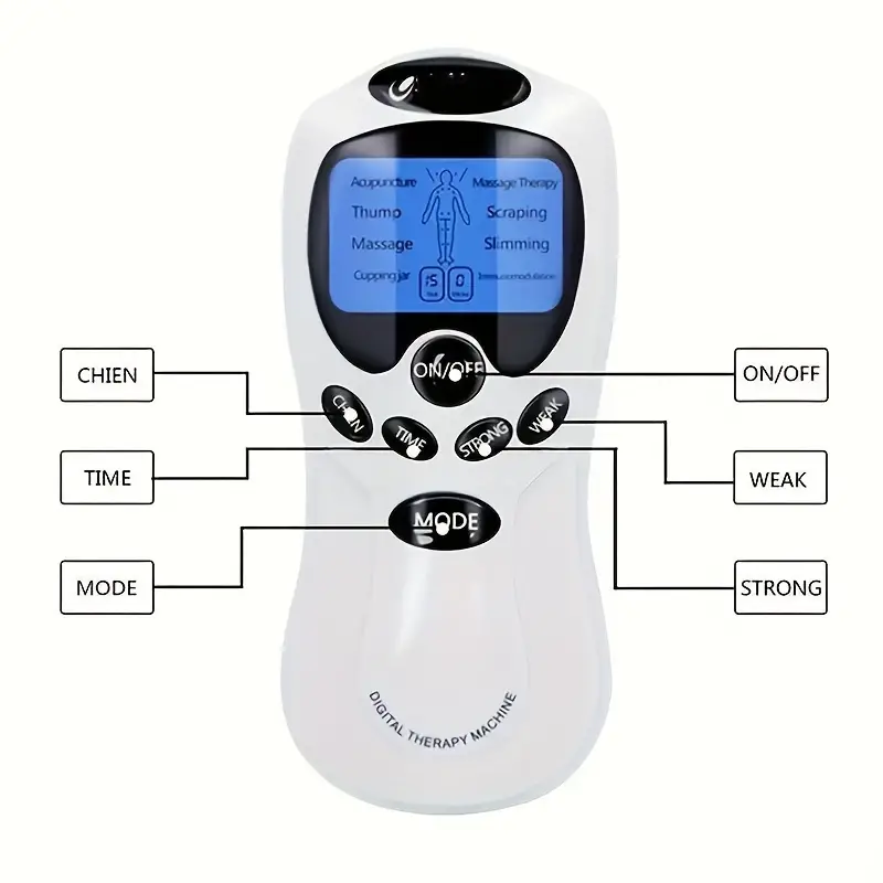 Tens Unit Muscle Stimulator, 8 Modes 15 Levels Of Strength Tens Machine  With Premium Electrode Pads - Temu