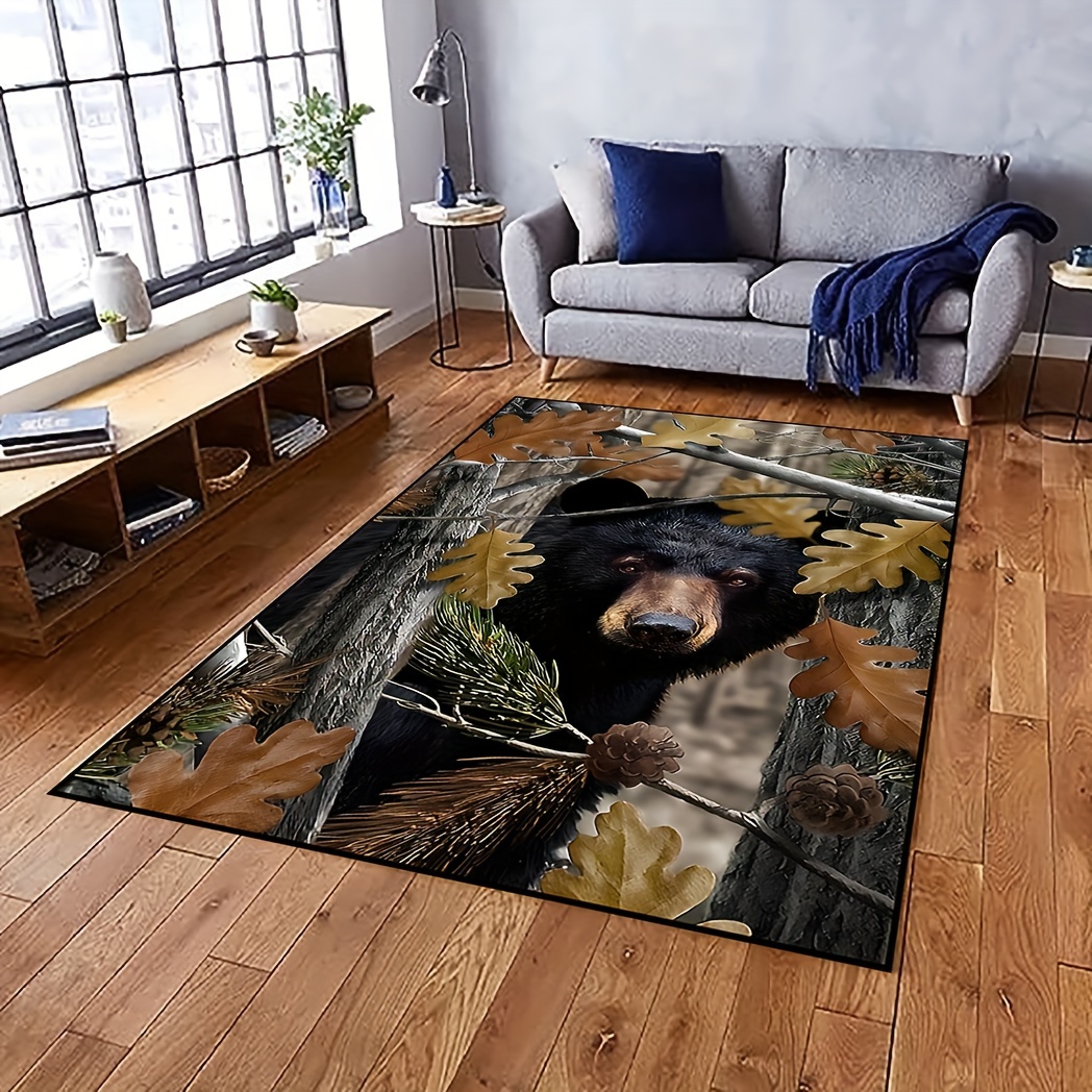 Vintage Black Bear Pattern Floor Mat, Lightweight Non-slip Waterproof And  Stain-proof Mat, Suitable For Living Room, Bedroom, Machine Washable,  Indoor And Outdoor Available, Home Decor, Room Decor, Area Rugs - Temu