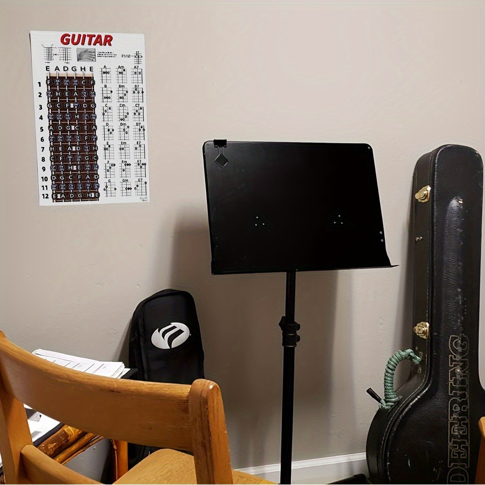 Guitar & String and Fretboard Note Chart - Easy Poster for Beginners, Chord and Note Stickers