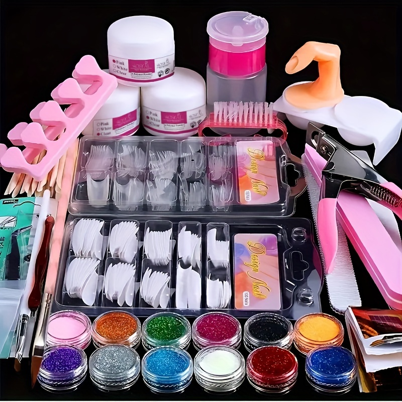 Acrylic Nail Kit Set Professional Acrylic With Everything - Temu