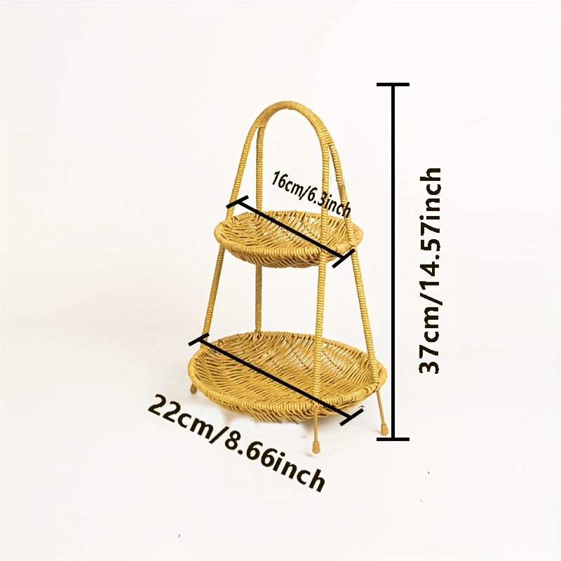 Rattan Woven Basket Imitation 1/2 layer Dim Sum Snack Temu New Zealand