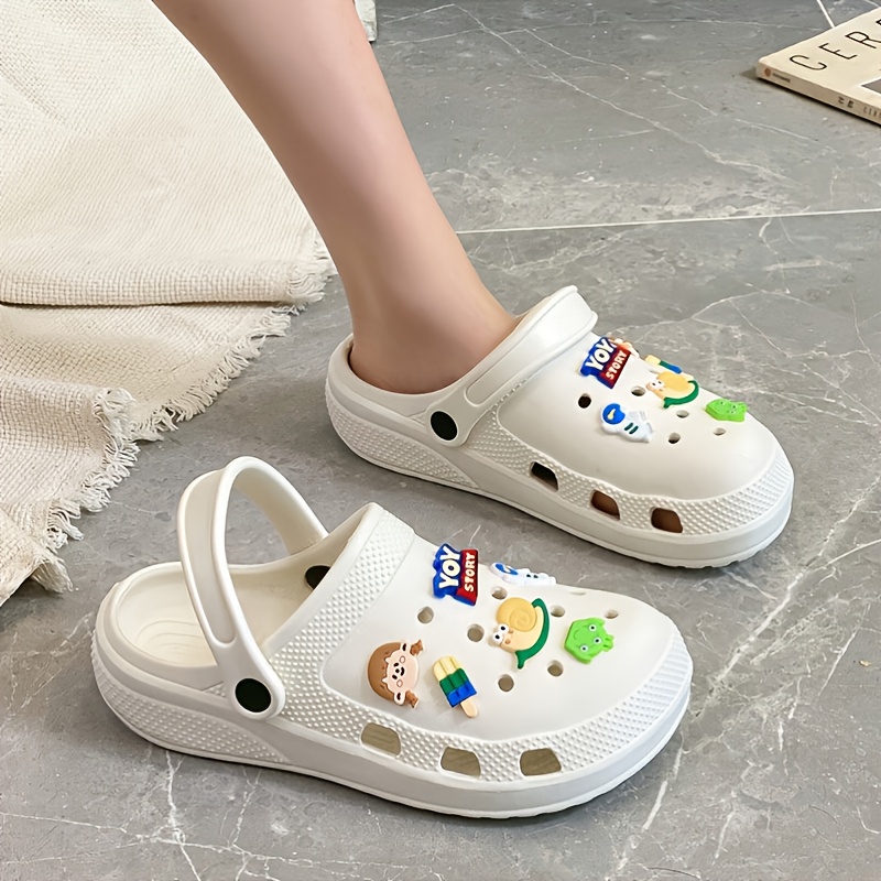 Women's Eva Cartoon Patterned Crocs, Platform Strappy Back Buckle Women ...