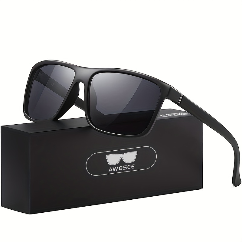 AWGSEE Polarized Sports Sunglasses for Men 100% UV Protection Wrap Around  Unbrea